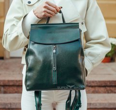Стильный женский рюкзак из натуральной кожи Зеленый Tiding Bag - 24395