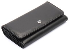 Черный женский кошелек из натуральной кожи с отделом под монеты ST Leather ST020