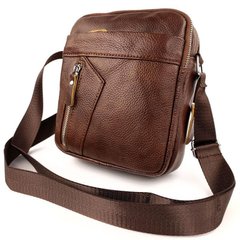 Кожаная качественная мужская сумка-мессенджер Tiding Bag TB-15020 коричневого цвета