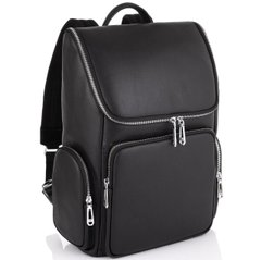 Рюкзак для ноутбука чорного кольору з натуральної шкіри Tiding Bag