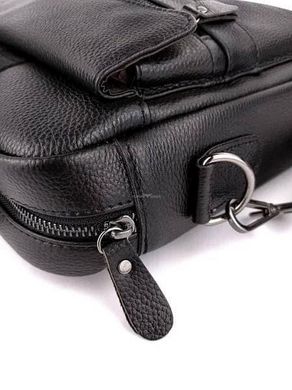 Деловая сумка-портфель из натуральной кожи для ноутбука и документов черная Tiding Bag TD-90997