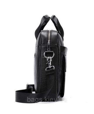 Чоловіча офісна сумка-портфель із натуральної шкіри Tiding Bag SB82 чорна