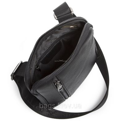 Стильна сумка через плече з натуральної шкіри чорна BX-12622