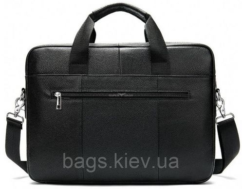 Мужская офисная сумка-портфель из натуральной кожи Tiding Bag SB82 черная