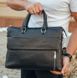 Ділова шкіряна сумка-портфель для ноутбука і документів чорна Tiding Bag TD-144505