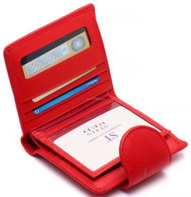Красный маленький кошелек из натуральной кожи с фиксацией на кнопку ST Leather ST415