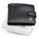 Кожаное мужское портмоне на кнопке ST Leather ST104 Черный