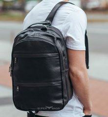 Вмістовний чоловічий рюкзак із натуральної шкіри Keizer K-144525-black