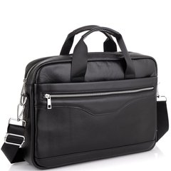 Мужская кожаная деловая сумка для ноутбука натуральная кожа черного цвета Tiding Bag BX-22749