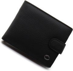 Чоловіче портмоне з натуральної шкіри на кнопці ST Leather ST137 Чорний