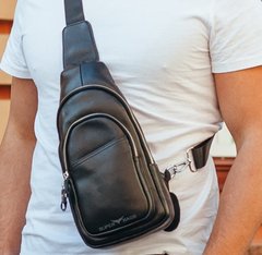 Городской рюкзак-слинг из фактурной кожи Keizer K-144508
