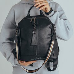 Кожаный рюкзак черного цвета женский Tiding Bag ТВ-130026