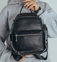 Рюкзак-сумка из натуральной кожи черного цвета Tiding Bag ТВ-130036