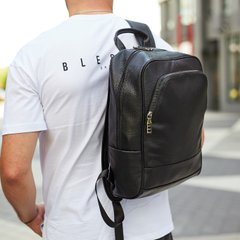 Чоловічий шкіряний рюкзак для ноутбука чорний Tiding Bag ТВ-13770