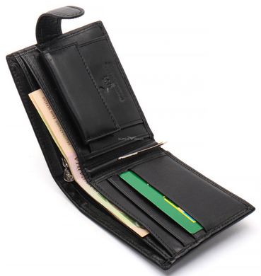 Чорне шкіряне чоловіче портмоне із затискачем для грошей Marco Coverna MC-2006H-1