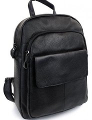 Кожаный женский рюкзак сумка чёрный