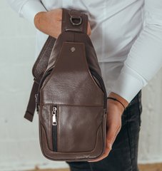 Кожаный коричневый рюкзак-слинг Tiding Bag
