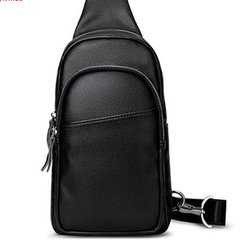Городской кожаный рюкзак-слинг Keizer K-144510-black