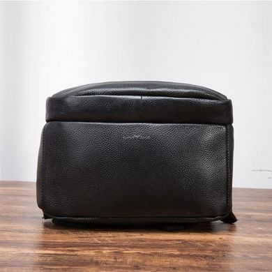 Кожаный рюкзак для ноутбука и документов черного цвета Tiding Bag ТВ-130018
