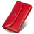 Красный женский кошелек-клатч из натуральной кожи с клапаном на кнопке ST Leather