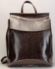 Женский коричневый городской рюкзак из натуральной кожи Tiding Bag - 24344