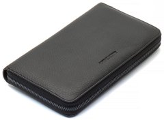 Черный кошелек-клатч с блоком под карточки под одной молнией из натуральной кожи Marco Coverna B-5901Q