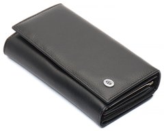Черный кожаный кошелек с большой монетницей и блоком для карт ST Leather ST246