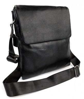 Мужская удобная кожаная сумка черного цвета Keizer