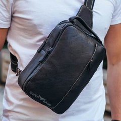 Стильный кожаный рюкзак через плечо Keizer K-144512-black