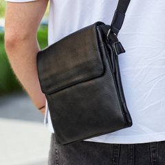Черная стильная мужская кожаная сумка Keizer
