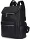 Чоловічий чорний шкіряний рюкзак для ноутбука і поїздок Tiding Bag