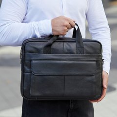 Чорна сумка для ноутбука натуральна шкіра Royal Bag RB8-1002A