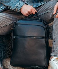 Мужской рюкзак-слинг из натуральной кожи Keizer МК-14442-black