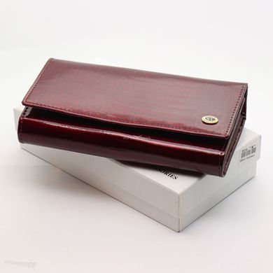 Бордовый лаковый многофункциональный кошелек из натуральной кожи ST Leather S8001A