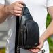 Рюкзак-слинг черный мужской Tiding Bag TD-2416 из натуральной кожи