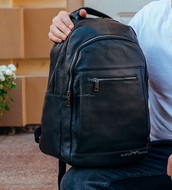 Стильний чоловічий рюкзак із натуральної шкіри Borsa Leather K-133563-black