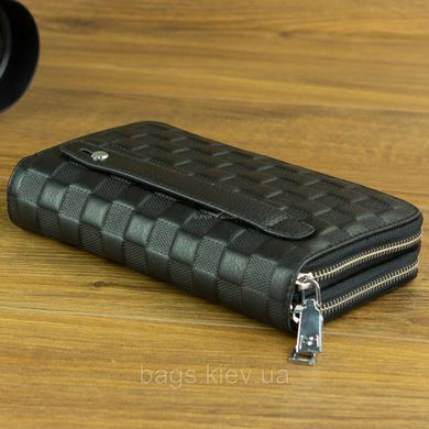 Мужской кошелек-клатч из натуральной кожи черный 2168-V