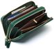 Зелёный лаковый кошелек-клатч из натуральной кожи на две молнии с ремешком для руки ST Leather S5001A