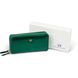 Зелёный лаковый кошелек-клатч из натуральной кожи на две молнии с ремешком для руки ST Leather S5001A