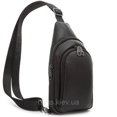 Компактный рюкзак-слинг кожаный Tiding Bag BX-25472 черный