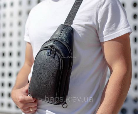 Компактний рюкзак-слінг шкіряний Tiding Bag BX-25472 чорний