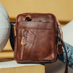 Коричневая мужская кожаная сумка на плечо Borsa Leather BL-130140