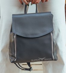 Серый  из натуральной кожи женский рюкзак Tiding Bag ТВ-130032