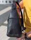 Мужская сумка-слинг кожаная на одно плечо черная, Черный