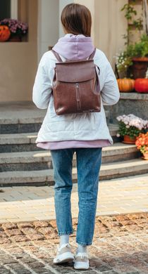 Оригинальный женский рюкзак-сумка из натуральной кожи Grays GR-144903 темно-розовый (пудровый)