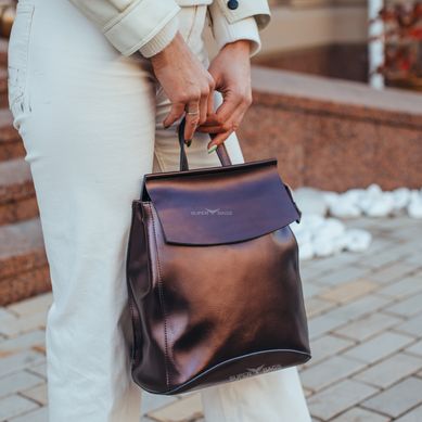 Стильный женский рюкзак из натуральной кожи от Olivia Leather F-144944 Бронзовый