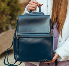 Темно-синий женский рюкзак-сумка из натуральной кожи Tiding Bag - 24359