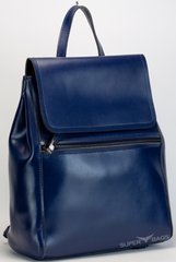 Женский городской рюкзак из натуральной кожи Синий Tiding Bag - 24358