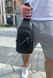 Компактная мужская сумка-слинг кожаная черная Tiding Bag SM-144557