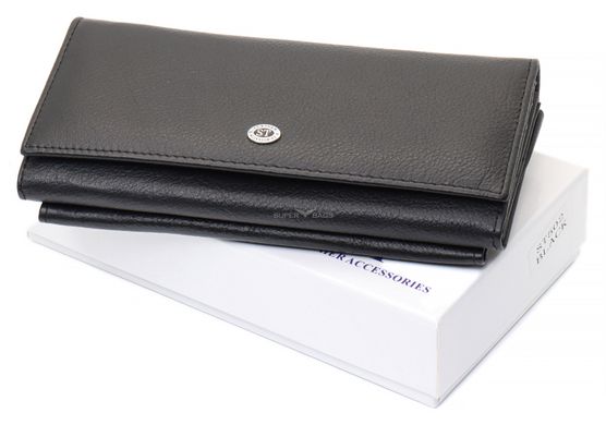 Черный многофункциональный женский кошелек из натуральной кожи ST Leather ST502